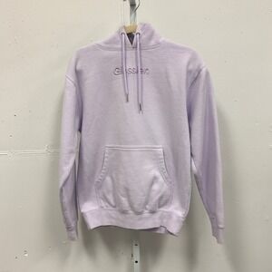 Glossier Limited Edition Embroidered Lavender Hoodie XS Oversized Women's‎